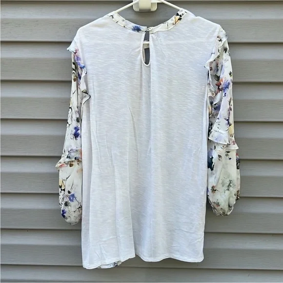 Dolan Left Coast Collection Araminta Floral Ruffled Blouse size Large - Picture 6 of 7